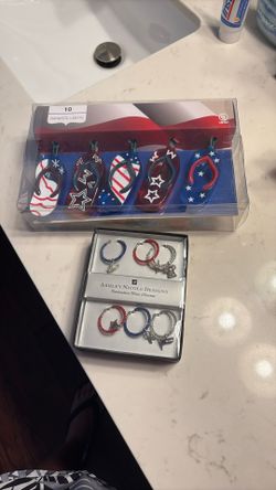 4th Of July Lights And Wine Charms
