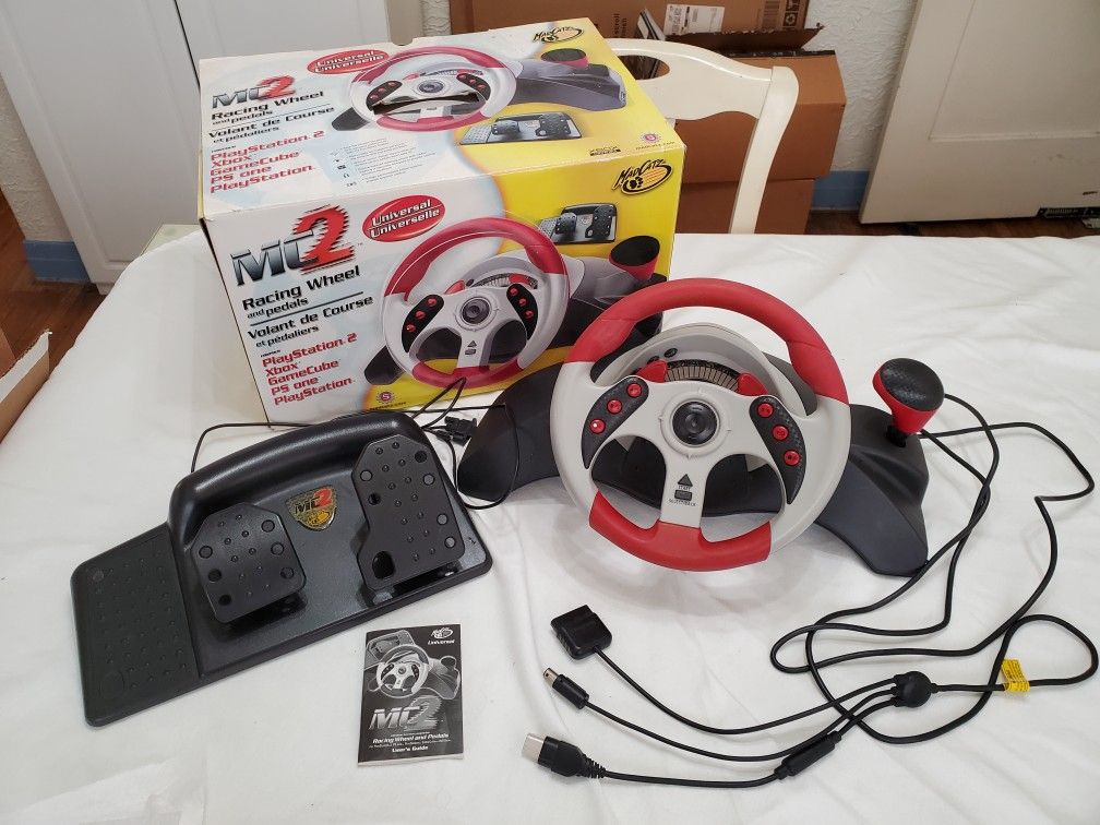 MadCatz MC2 Universal Racing Wheel And Pedals For PS2 Xbox And Nintendo GameCube 