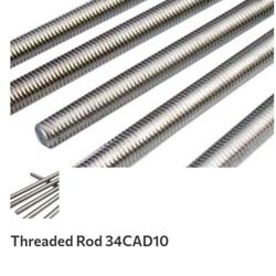 6 Lengths Of 3/4" X10' Zinc All Thread Rod 