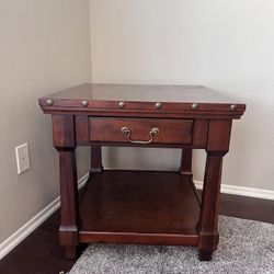 Brown Wood End Table