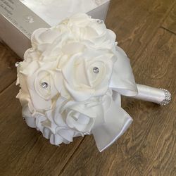 Wedding Ring, Pillow And Wedding Cream Color Bouquet $8 Each