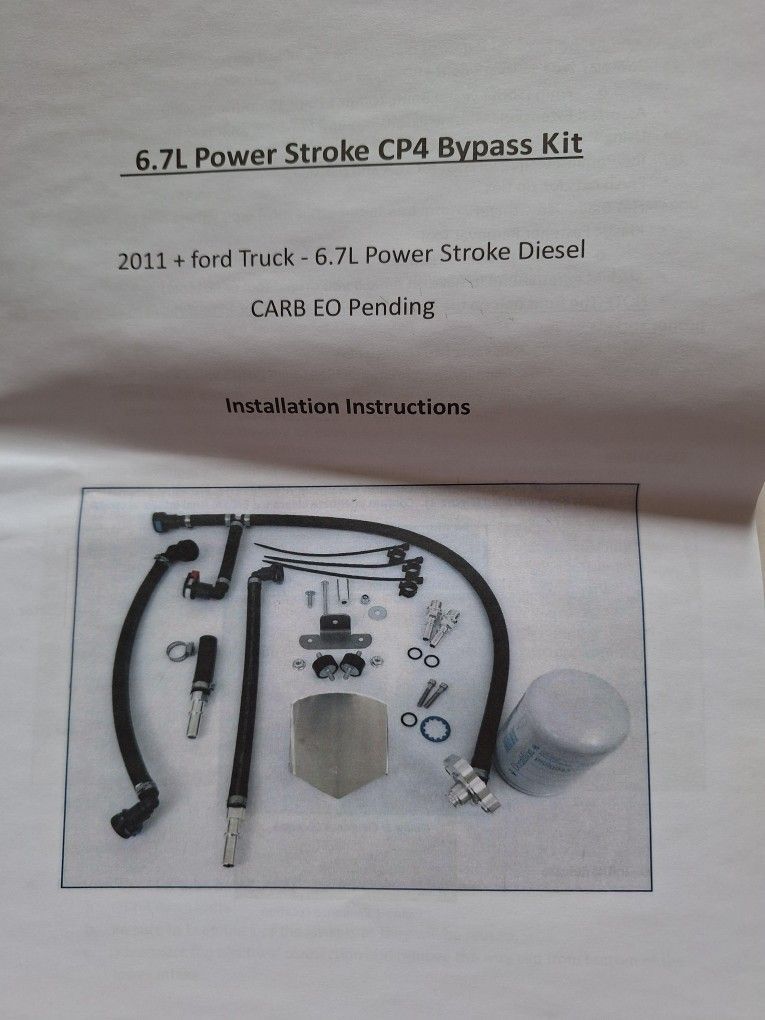 2011 to current year Ford Truck 6.7L Power Stroke diesel CP4 Bypass Kit
Brand new everything is still together in box never used or installed, instruc