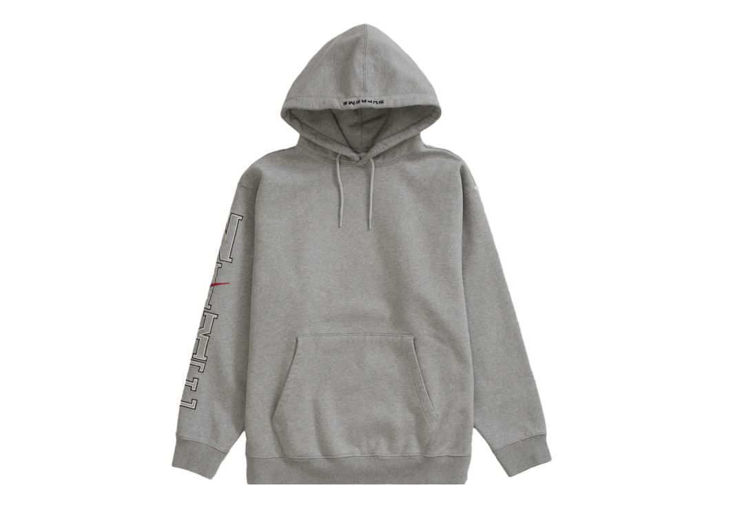 Large Supreme Nike Hooded Sweatshirt Grey SS24