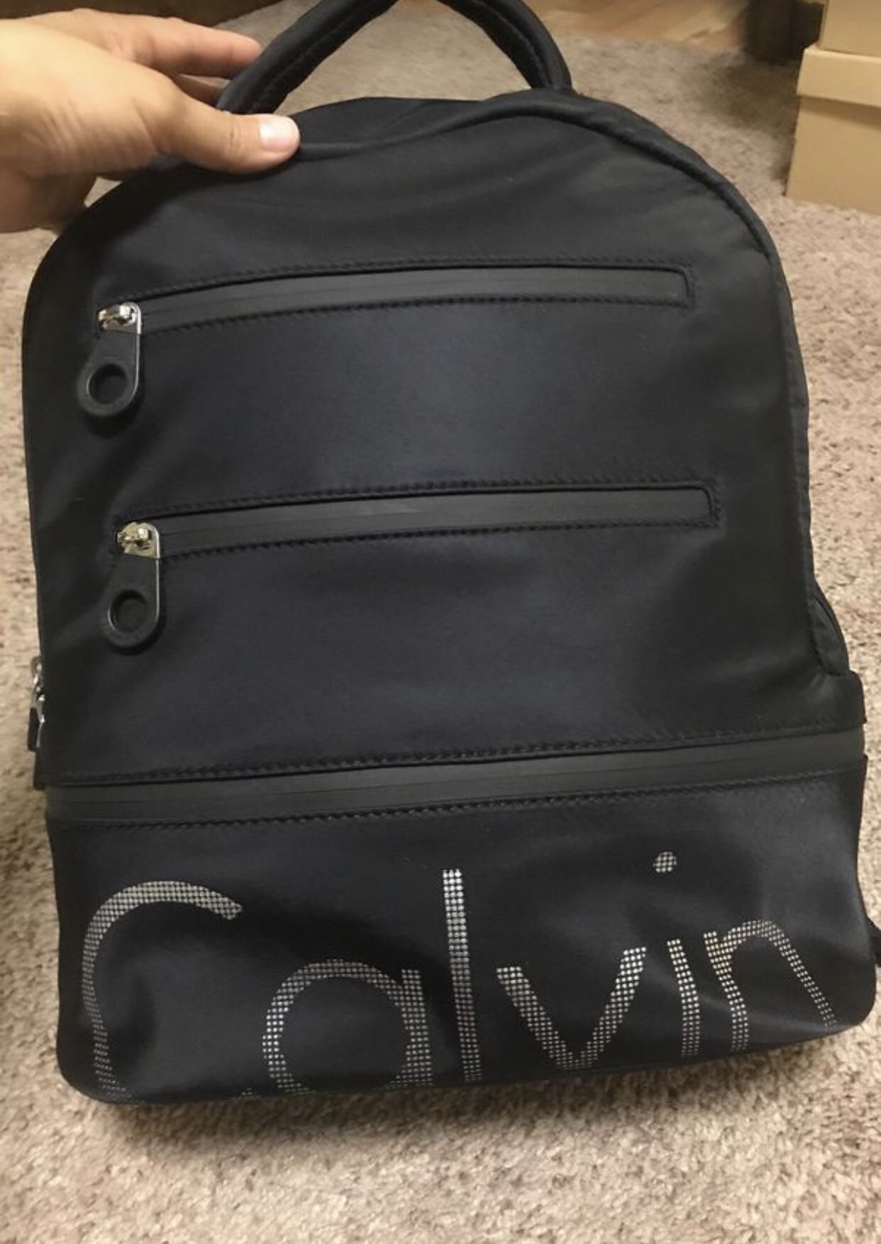 Calvin Klein Backpack. Black size 11"W x 14"H x 5"D.