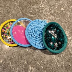 Toddler Sensory Circles (set of 4) Baby & Kids Travel Toys, Textured Play Discs