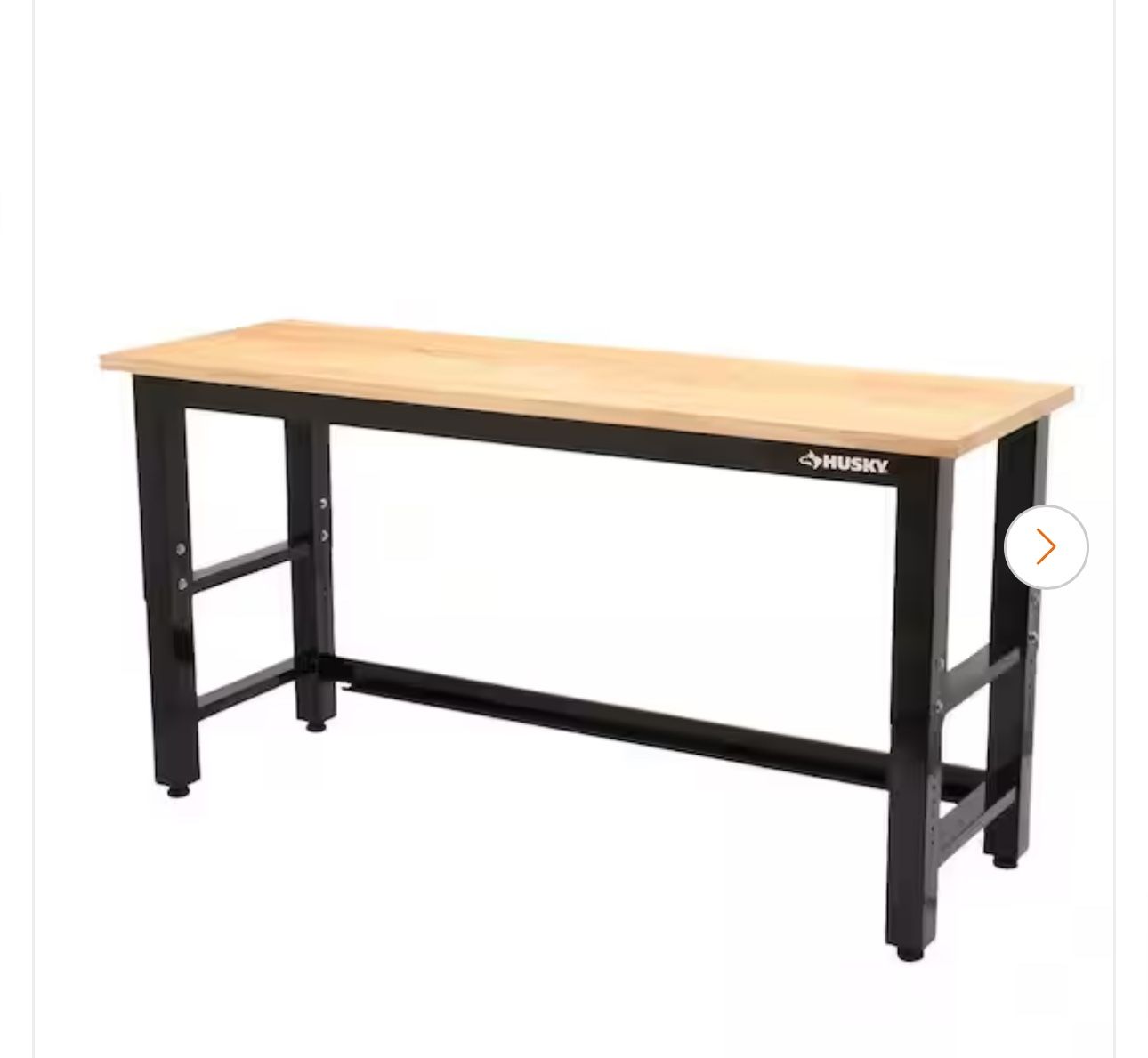 72 in. W x 24 in. D Adjustable Height Black Workbench for Ready to Assemble Steel Garage Storage System