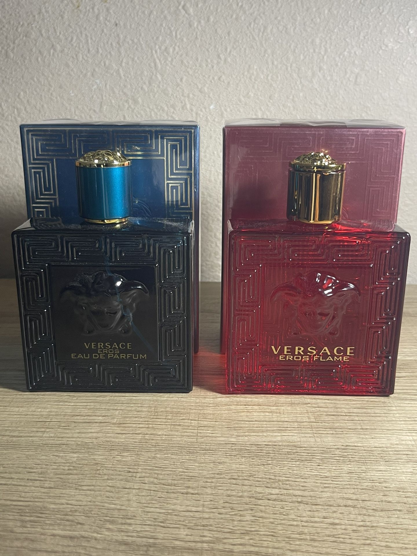 VERSACE EROS & FLAME COMBO EDP Natural Spray for Men Fragrance 3.4 oz 100 ml New