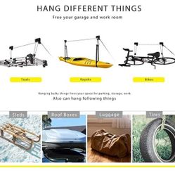 Make Use of Every Inch of Your Garage! Safe Locking Ceiling Hoists Holds 125 lbs!!