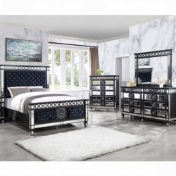 Brand New Elegant Varian 2 Designer Queen Bedroom Set 