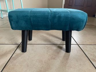 Teal Velveteen Ottoman/foot rest