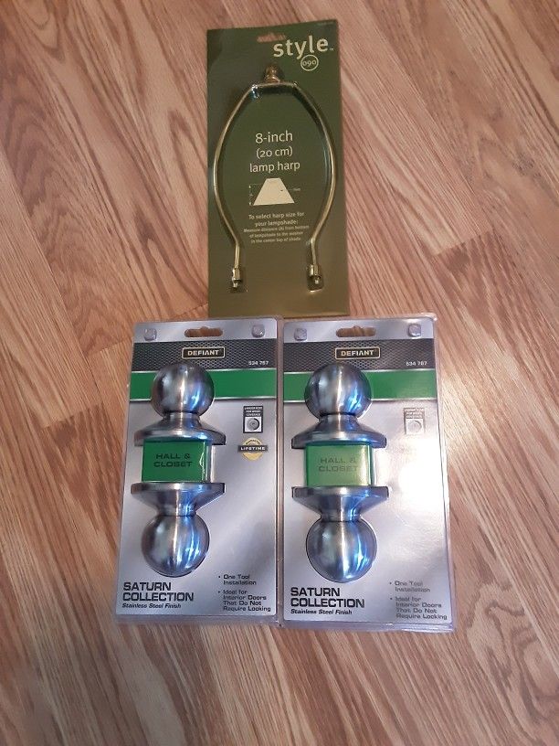 1 Door Knobs Hall Closet Each $5.one Sold.  8inc  Lamp Hard Brand New 