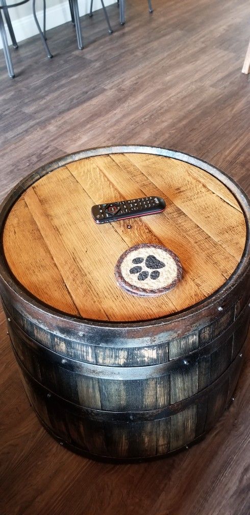 Whiskey Barrel End Table