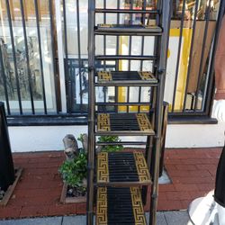 Vintage Bamboo Display Cabinet 
