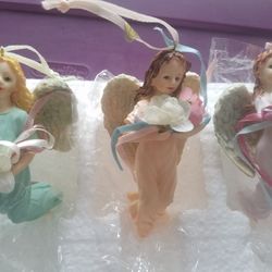 NIB Vintage  3 Angel Ornaments