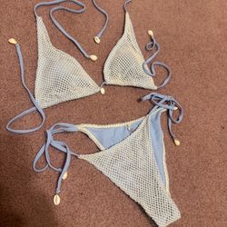 New Medium blue mermaid bikini festival rave outfit swimsuit swimwear