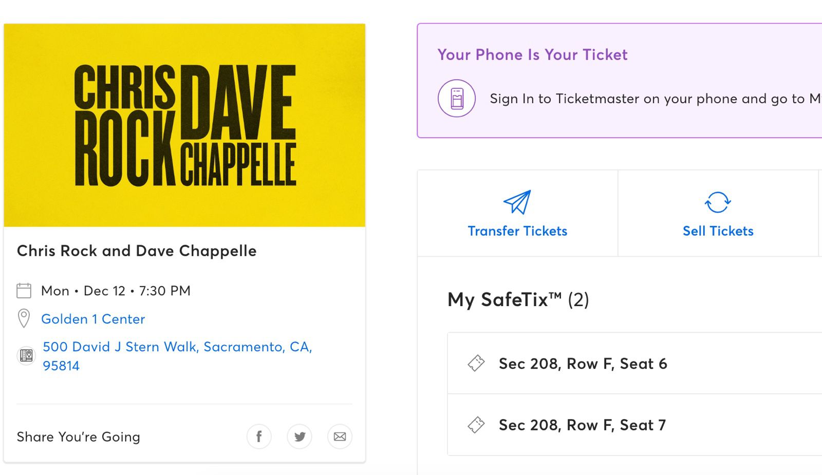 Dave Chappelle & Chris Rock @ Golden 1 Center Sacramento