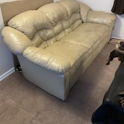 Tan Leather Couch 