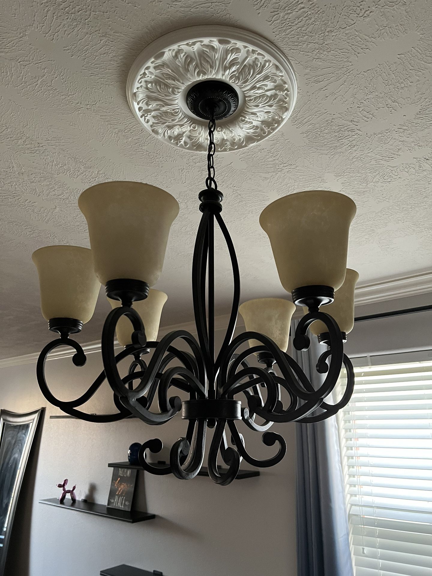 Wrought Iron Chandelier 6 Up light Lamps 