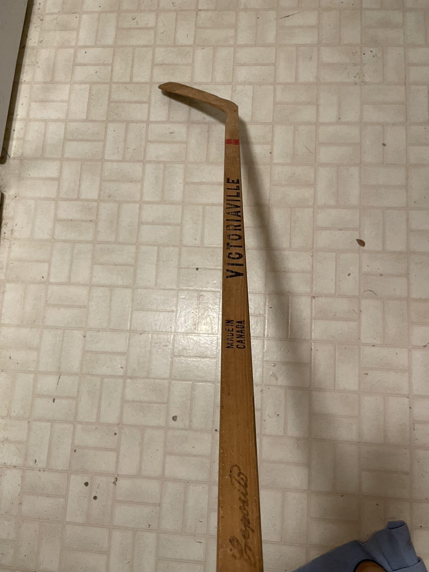 Vintage Wood Hockey Stick Man Cave Decor Phil Esposito Victoriaville 200 Canada