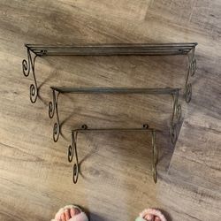 Metal Wall Shelves 3 Sizes 