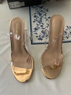 rose gold see through heels size 12 w