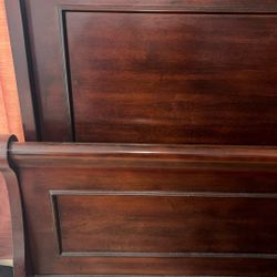 FULL BED FRAME BROWN WOOD 