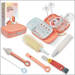 10-In-1 Baby Bottle Cleaner Brush Set – Travel-Friendly Kit With Silicone Bottle Cleaning Brush