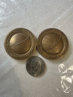 Vintage 1976 Viking 1 & 2 Bronze Medallions Set(1975 )