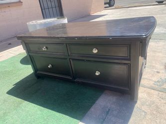 Black Wood Dresser with 4 Drawers