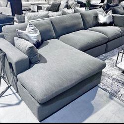 Brand New 🔖E. Fog 3-Piece Modular Sectional Couch Witth Chaise 🐞Optional Up To 10 Pieces 