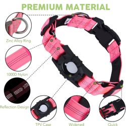 AirTag Dog Collar, Reflective Apple Air Tag Dog Collar, Dog Collar with AirTag Holder Adjustable Nylon Air Tag Accessories Pet Collar for Large Dogs(1