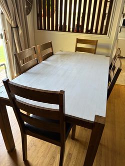 Dining table seats 6