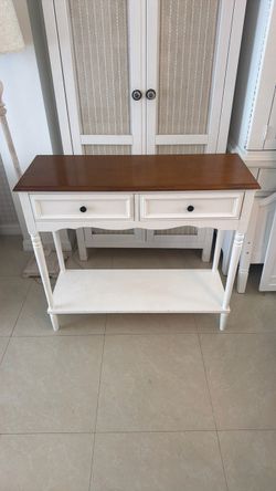 White/Wood Sofa Table