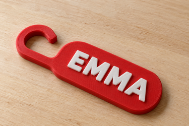 Personalized Christmas Stocking Name Tag, Printed Hook, Custom Colors