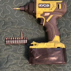 Ryobi Drill, Battery, And Drill Bits Only