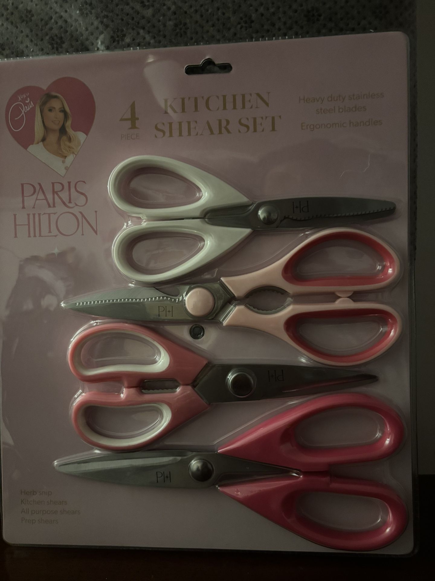 PARIS HILTON KITCHEN SHEAR SET PARIS HILTON KITCHEN SCISSORS SET X4 NEW