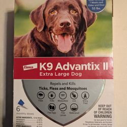 UNOPENED K9 Advantix II XL Dog For Flea, Tick & Mosquito - 6 Doses