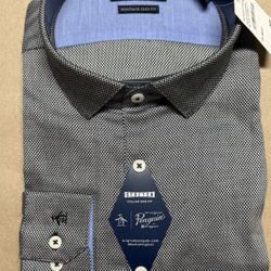 Penguin Heritage Slim Fit Men's 18 36/37 Long Sleeve Button-Up Shirt XXL NEW!