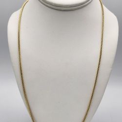 18kt Yellow Gold Wheat Link Chain 8.9G 24.5" 2.5mm