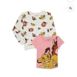 Nwt girls lion king shirt and sweatshirt size medium 7/8