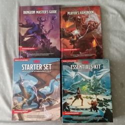 Dungeons And Dragons (5e) Dungeon Master Guide, Players Handbook, Starter Set, And Essentials Kit
