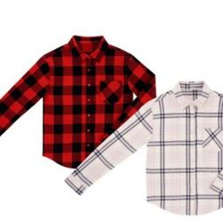 member's mark  Girls 2pack flannel shirt  Red/pink  sz 14/16
