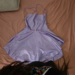 Purple Criss Cross Bakc Dress