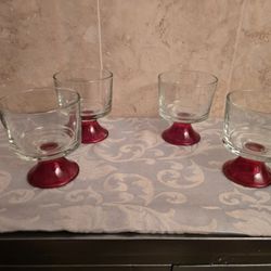 Brand New 4 red dessert cups