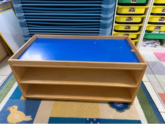 Montessori Activity Table / Sensory Table with double Storage Shelves