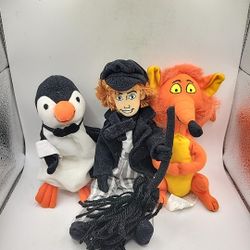 Disney Store Mini Bean Bag Mary Poppins Plush Set Of 3 Bert, Fox & Penguin 