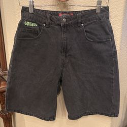 EMPYRE Dark Gray High-Waisted Denim Skater Shorts Size 3