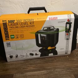 TOUGHBUILT 500-ft Green 360-Degree Self-Leveling Rotary Laser Level Kit