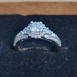 $700 1/2 CT 10K White Gold Engagement Ring Size 5/6