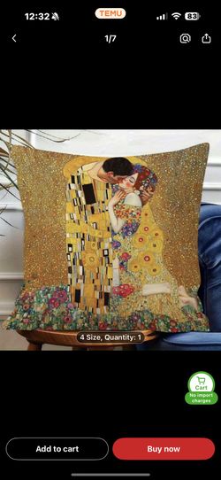 4 Pillow Covers “The Kiss” New 